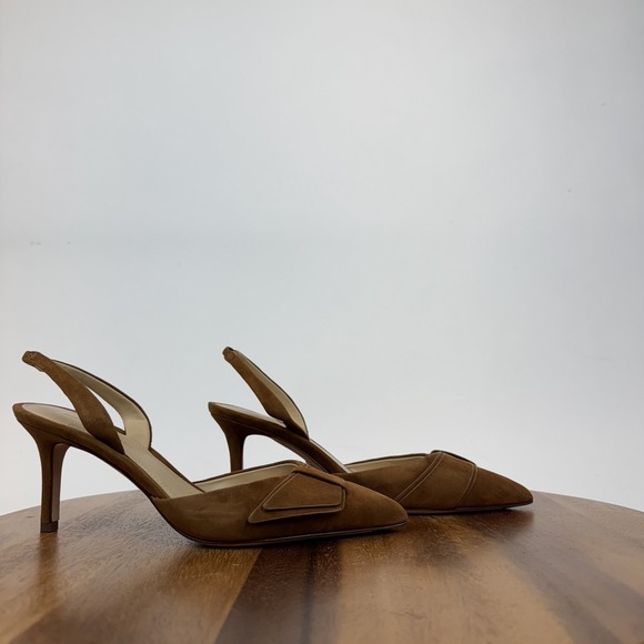 Veronica Beard Shoes - Womens Veronica Beard Lisbeth Brown‎ Suede Formal Slingback Pumps Size 6 M GUC